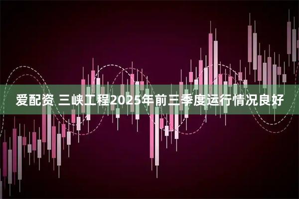 爱配资 三峡工程2025年前三季度运行情况良好